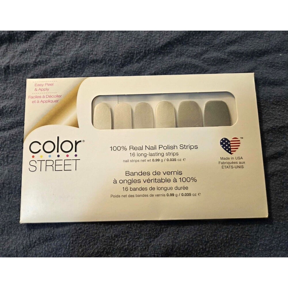 Color Street Silver Lust Shimmer 100% Real Nail Polish Strips 0.035oz FNS133